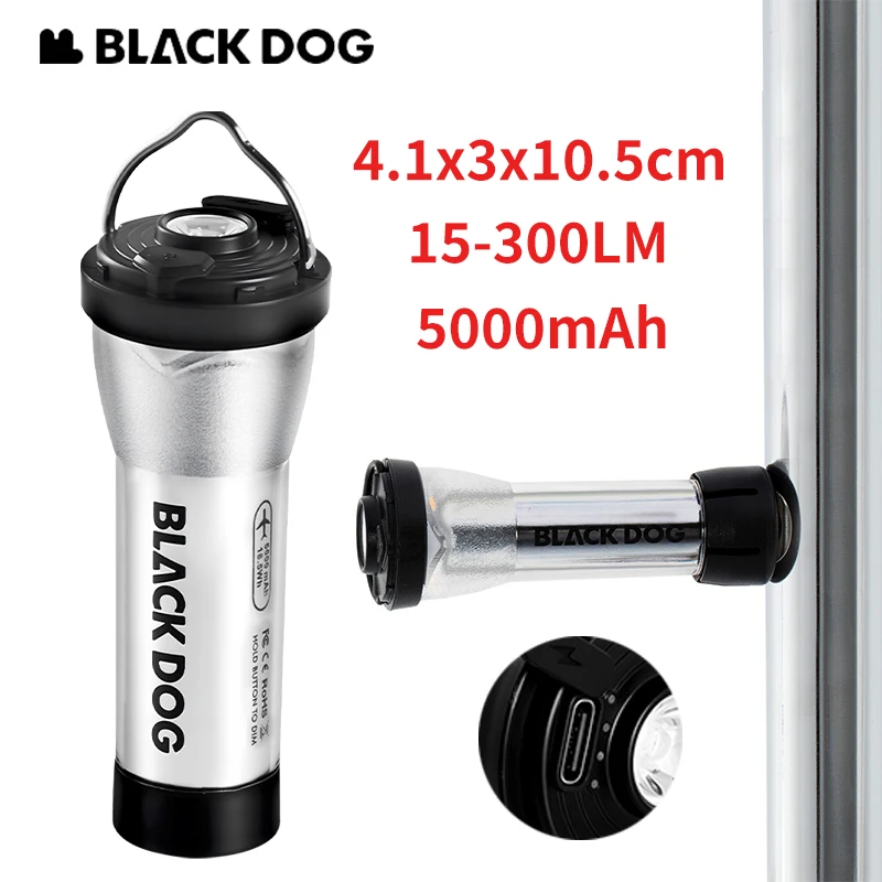 네이처하이크 BLACKDOG 캠핑 라이트 메이트 마그네틱베이스 야외 피크닉 손전등 USB 충전식 5000mAh 방수 IPX4 랜턴