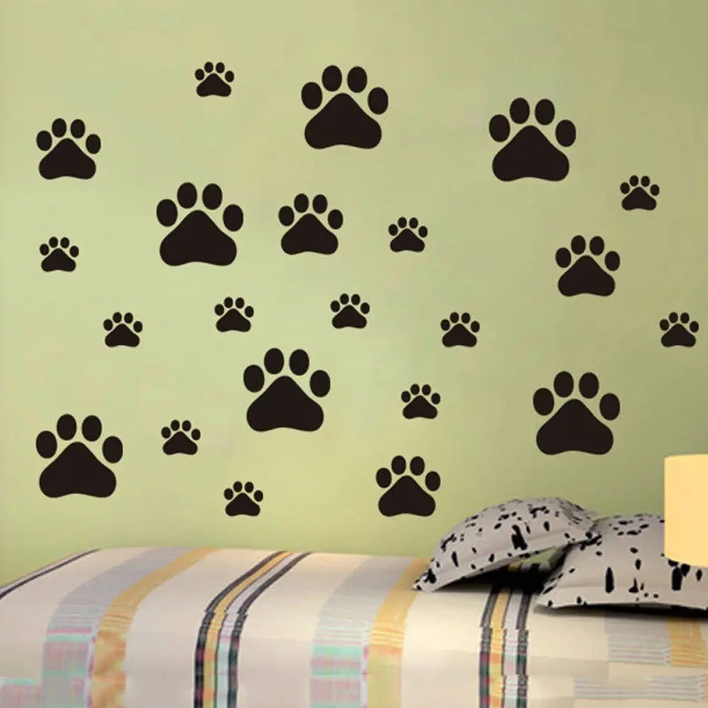 

22Pcs/set Removable Lovely Cat Dog Paw Wall Sticker Vinyl Decal Ideal for Home Cars Fridges Mural