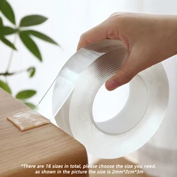 Heavy Duty Nano Adhesive Double - Sided Clear Gel Tape - Waterproof & Removable for Walls, Carpets, and Picture Hanging (Transparent)