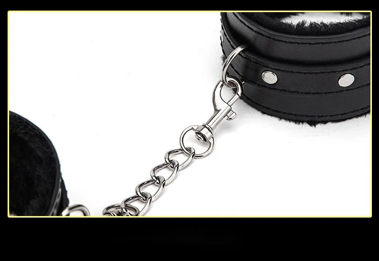 Produits pour adultes Menottes liées, croix, peluche en cuir, ensemble amusant de 3 pièces, jouets groupés_voghion.com