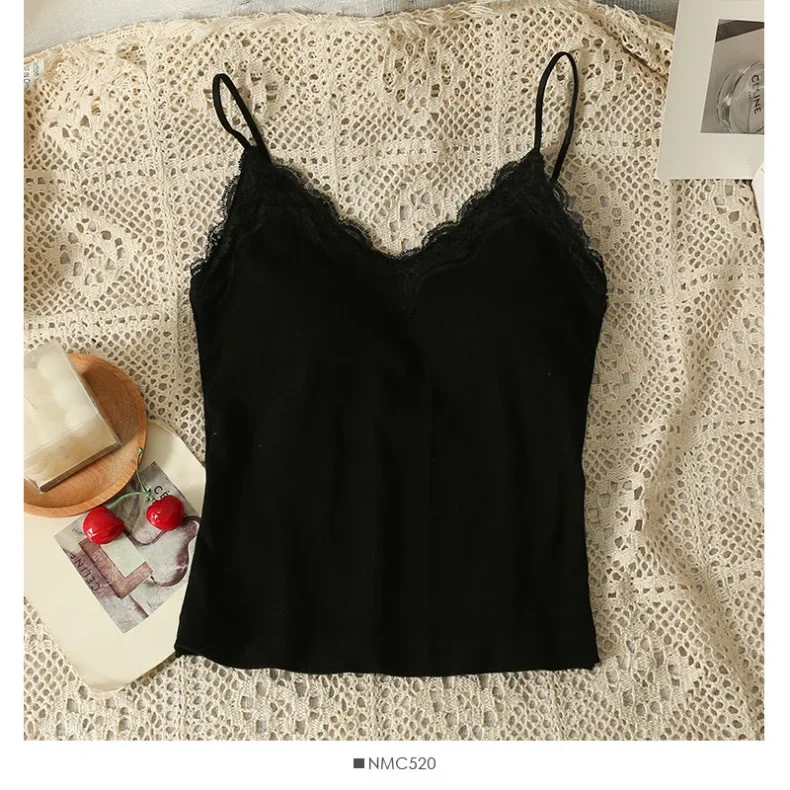 ตัวเลือกสินค้า 2025 CoquetteY2kเสื้อผ้าเกาหลีLace Tank Topผู้หญิงCroppedน่ารักCamisเซ็กซี่เสื้อสีขาวหญิงแขนกุดเสื้อกั๊กสีดําฤดูร้อน