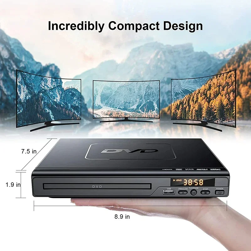 DVD Player DVD Player 1080P Home DVD Players Full HD Multimedia Digital TV Disc Player Support CD MP3 MP4 RW VCD Home Theatre System