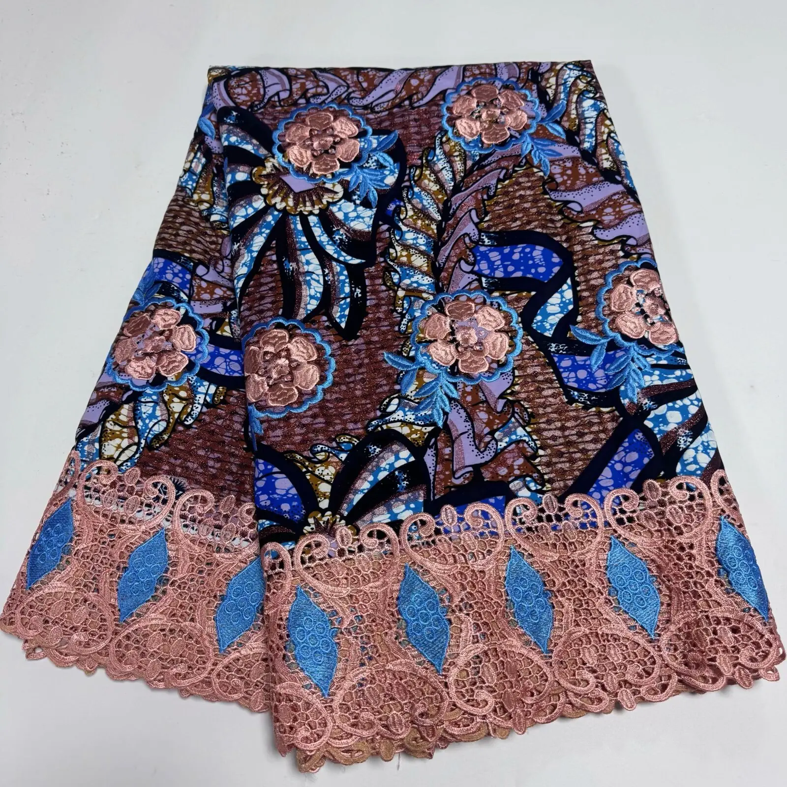 2026 Fashion African Wax Lace Fabric High Quality Nigerian Embroidery Lace Fabric French For Women Wedding Dresses Sew 6 Yards 6