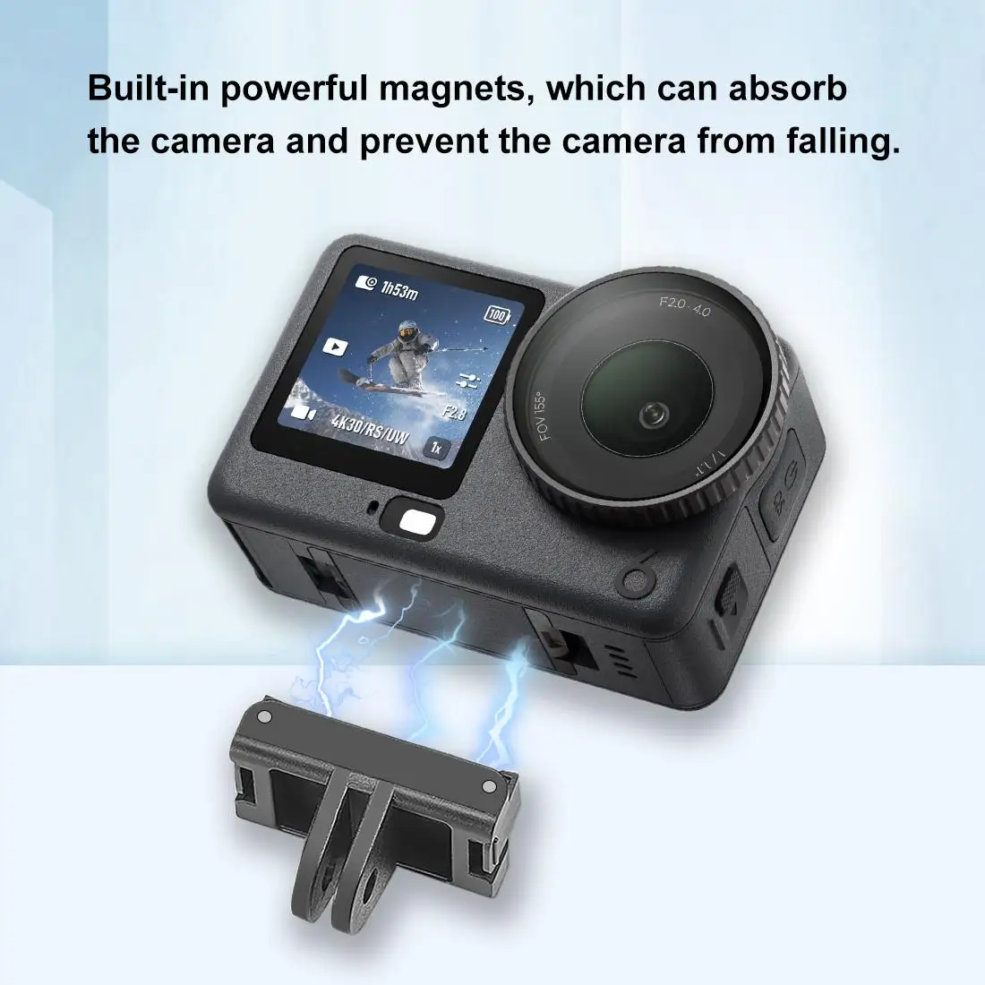 For DJI Osmo Action 6 / Nano PULUZ Plastic Magnetic Quick Release Base Mount