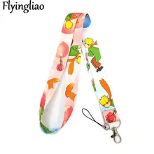 

Little Prince Pink Lanyard Keys Phone Holder Funny Neck Strap With Keyring ID Card DIY Animal webbings ribbons Hang Rope