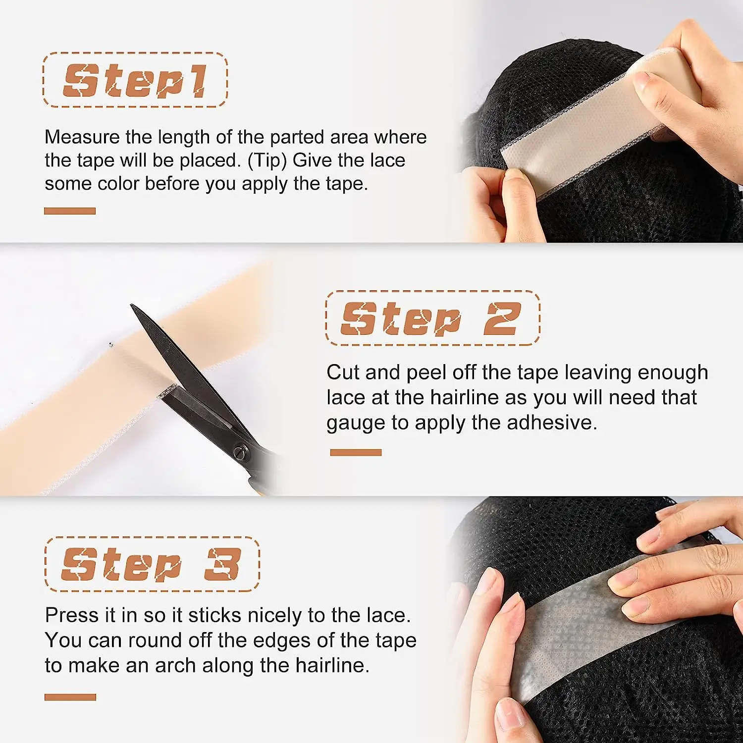 2Pcs/Lot Lace Wig Front Glue Tape Ultra-Thin Silicone Breathable Lace Wig Grids and Knots Eraser Silicone Melting Tape Non-Slip