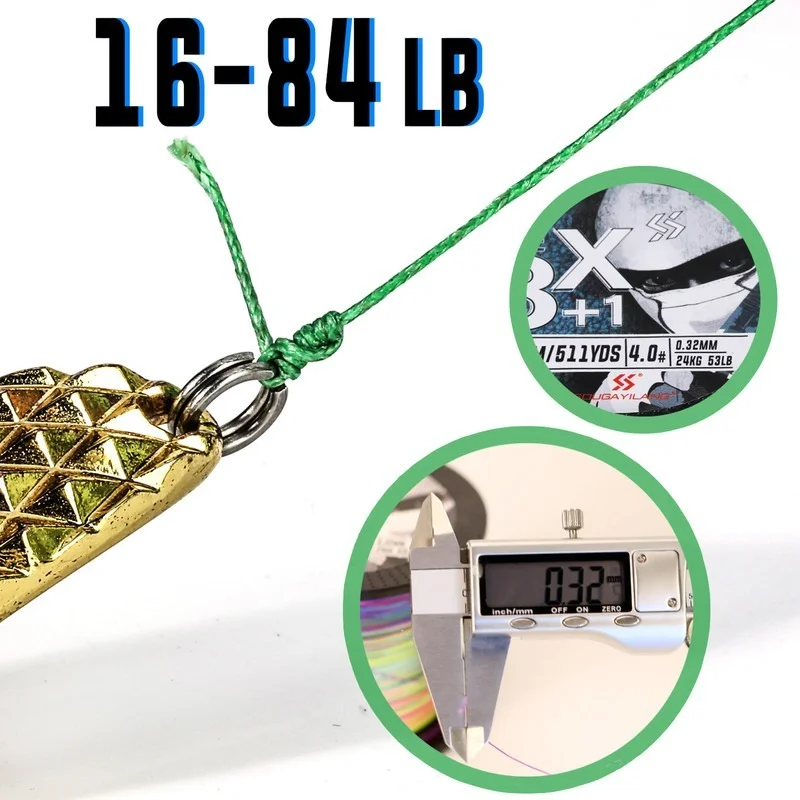 Sougayilang 8+1X PE Braided Line 159m 3 Color Fishing Line Max Drag 84LB Multifilament Fishing PE 16 27 32 42 53 68 84LB
