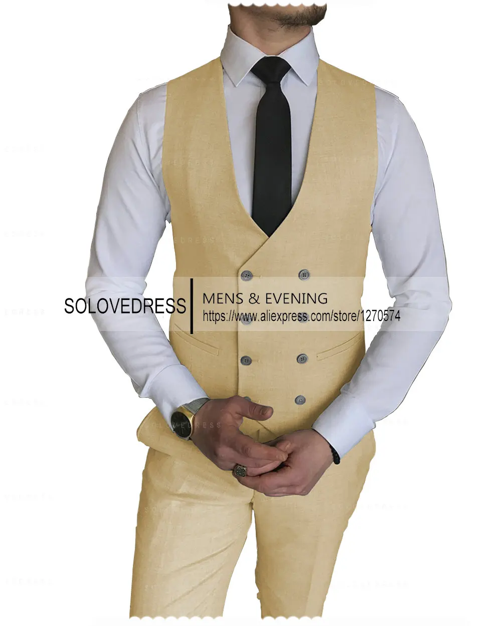 2024 New Wedding Dress Suits for Men Double Breasted Blaze Custom Made Prom 2 Piece Set Suit Vest+Pants