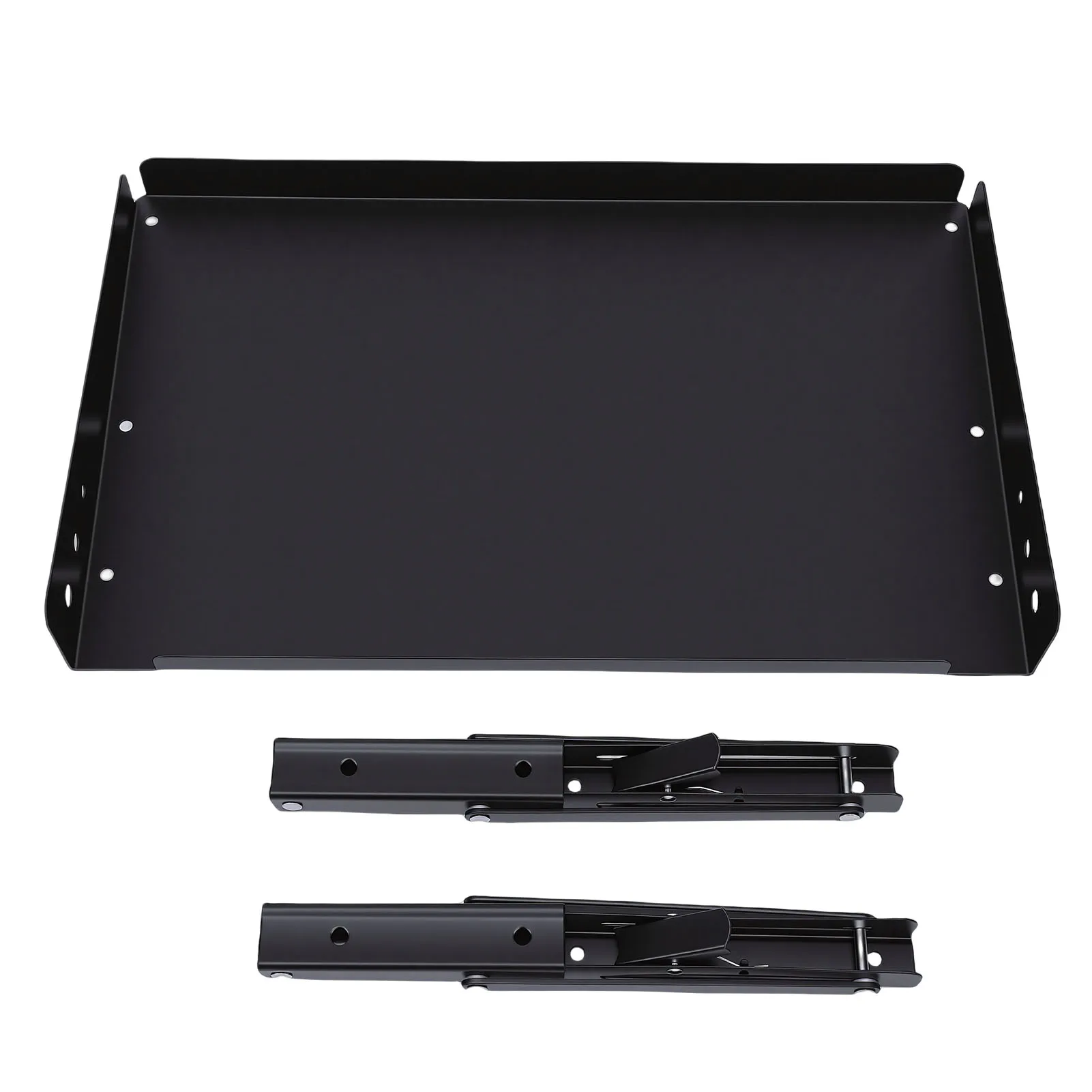 2세트 차고 접이식 수납 랙 200LB 하중 용량 금속 벽걸이형 조절 가능 선반 (전동 공구 공구함용)