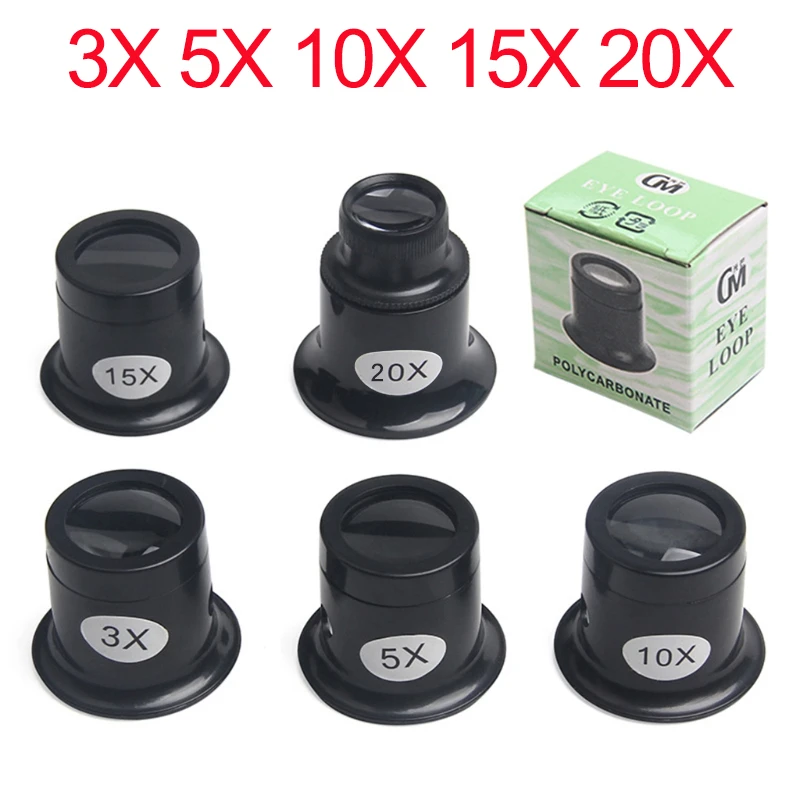 Magnifier Eye Loupe 10x 15x 20x 25x Jewelry Watch Watchmakers