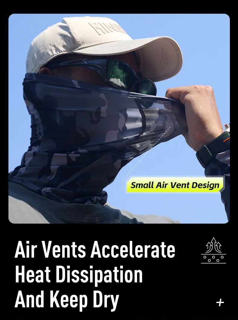 Description Picture 6 of itemKingdom Outdoor Sport Fishing Sleeves UV Protection Scarf Ice Silk Face Cover Mask Breathable Arm Cover Sleeves Cycling Sport