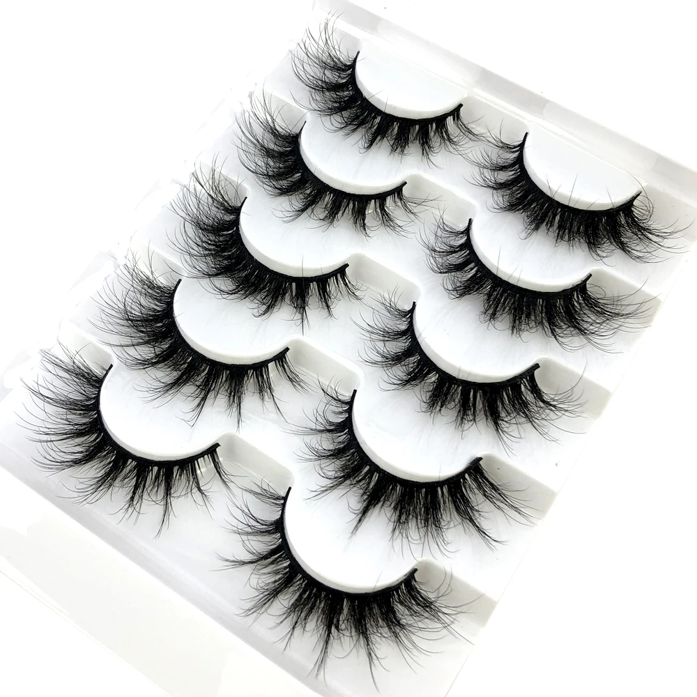Description Picture 4 of item5 pairs of 3D mink fluffy dense crossed and dynamic natural eyelashes mink soft eyelash extension makeup set