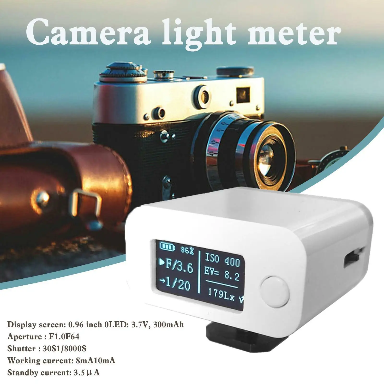 Description Picture 2 of itemSet-top Reflection Light Meter Film Photography Cold Shoe Fixing Cameras Photograph Camera With Charger