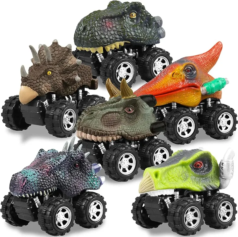 

Simulation Dinosaur Pull-back Toys Inertia Sliding Large Tire Beast Truck Model Display Kids Educational Toy Boy Birthday Gifts