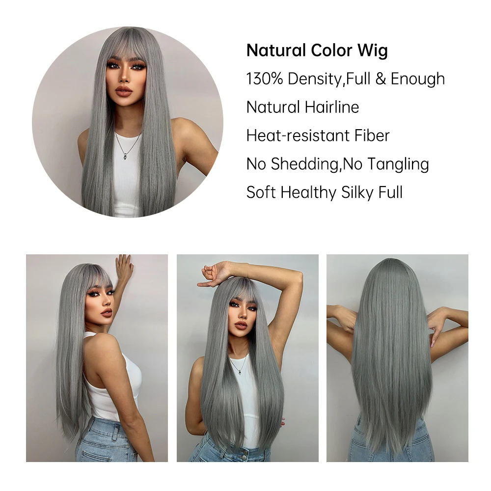 ALAN EATON Cosplay Silver Gray Synthetic Wig for Women  display picture 1