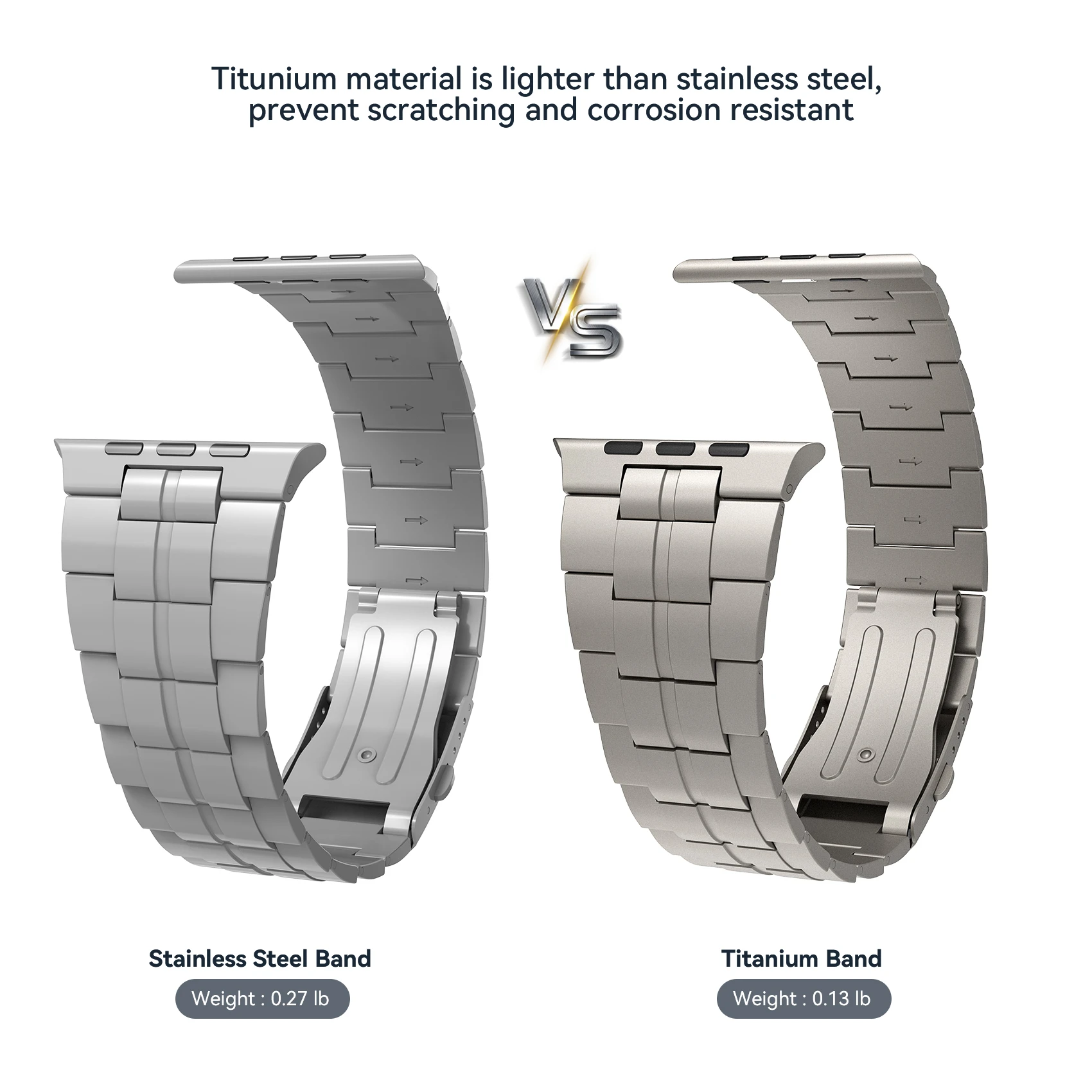 Ultra Link Bracelet Compatible with Apple Watch Ultra 49mm Titanium Band -  Stainless Steel Metal Strap