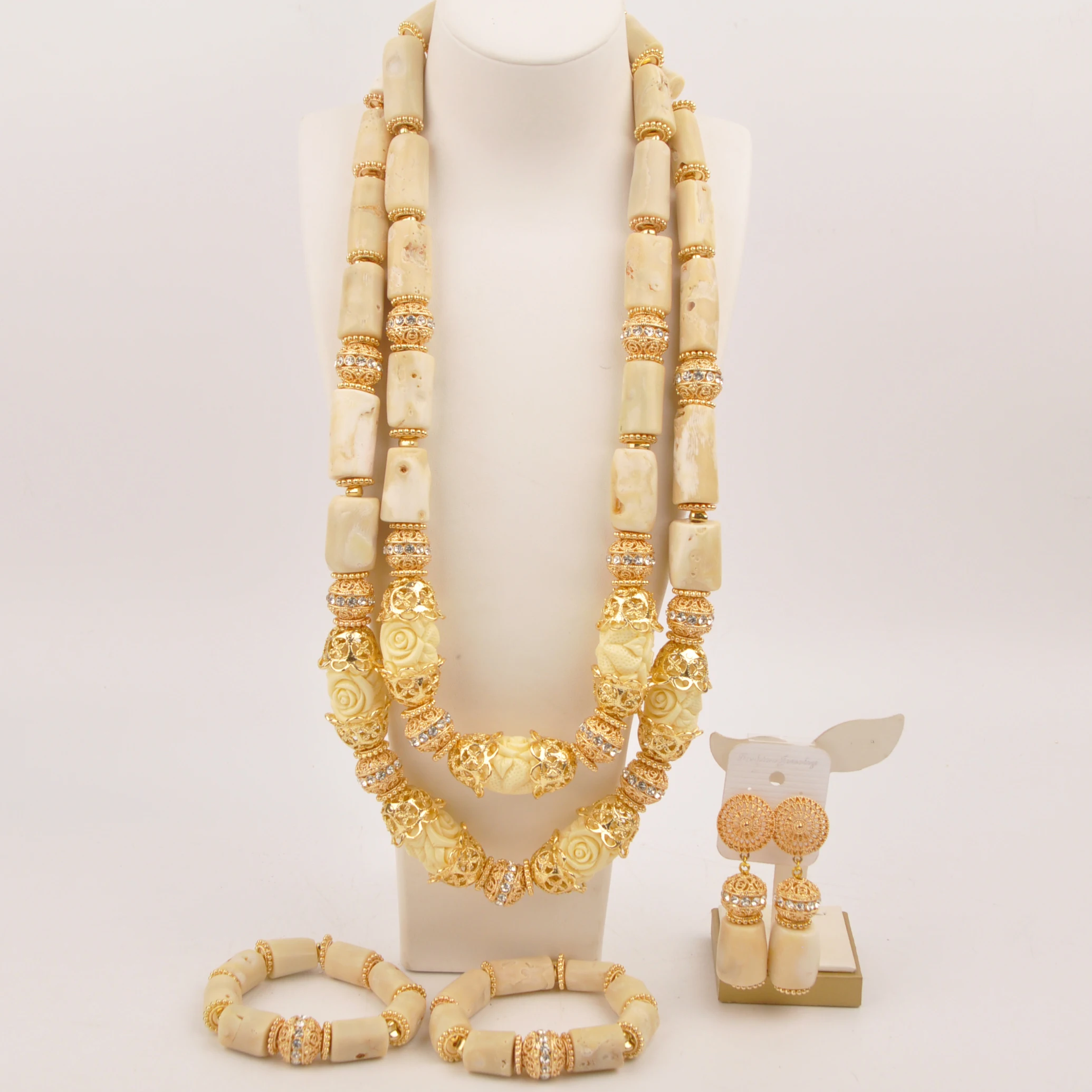 28inches-2layers-real-white-coral-necklace-african-beads-jewelry-set