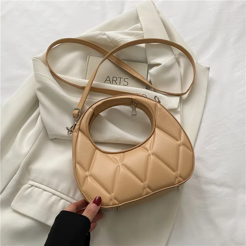 Wholesale 2022 New all-match small round bag women's crossbody round cake  bag simple shoulder half round bag handbags ladies pu leather From  m.