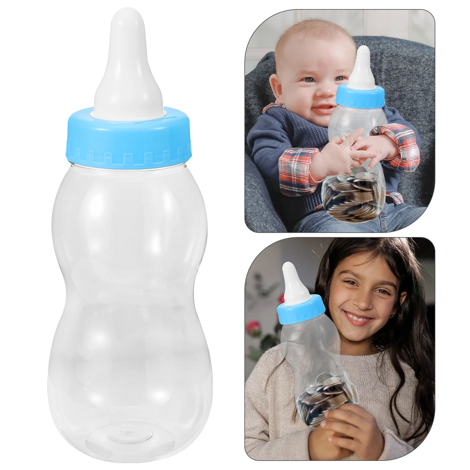 Pink Piggy Jumbo Baby Bottle Toddler Toys Money Pot Bank for Boys Desk Child 5