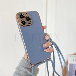 Elegant Crossbody Necklace Strap Phone Case with Plating Design for Mi POCO C75 (Style 5)
