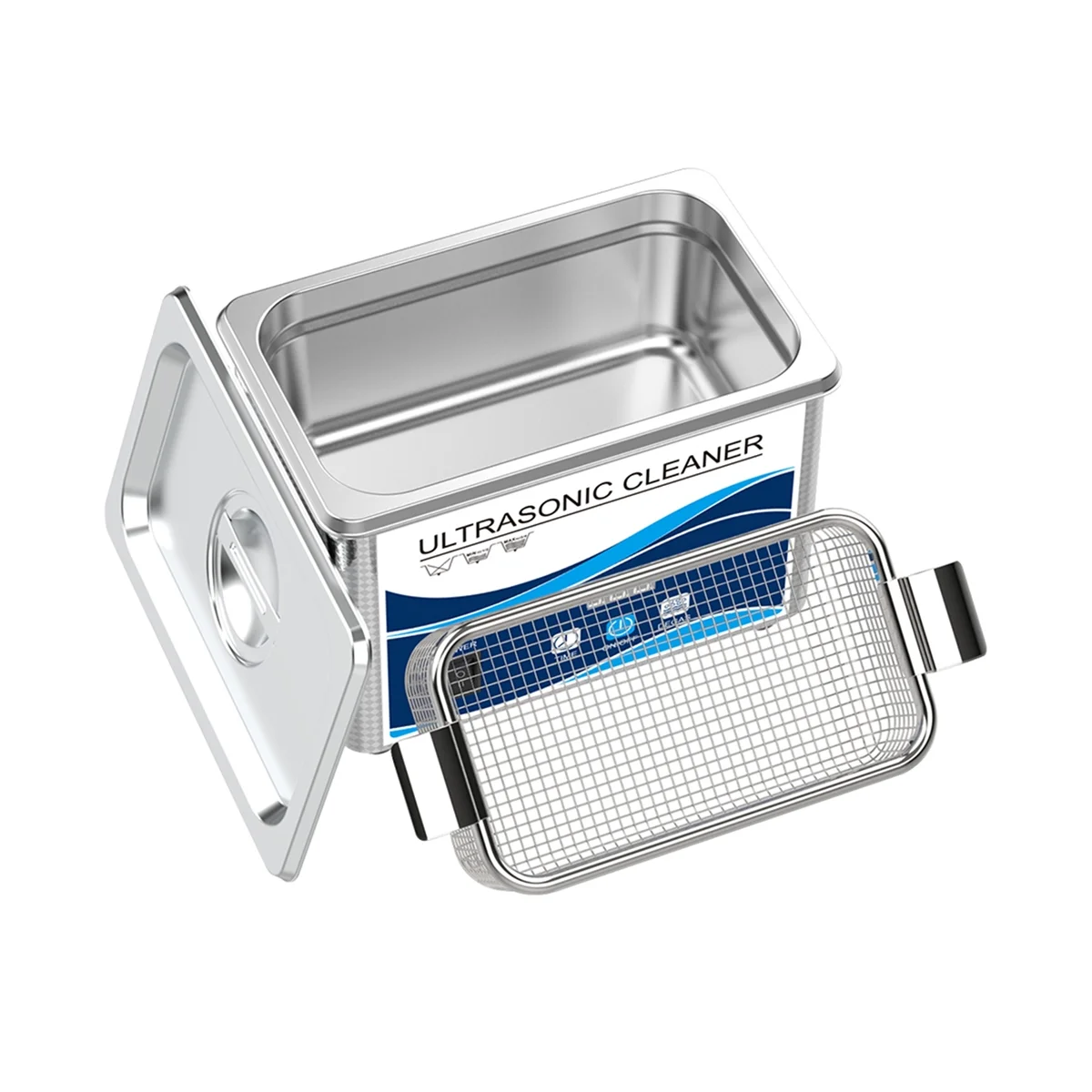 가정용 디지털 시계 쥬얼리 초음파 클리너, 스테인리스 스틸 욕조, EU 플러그, 60W, 800ml