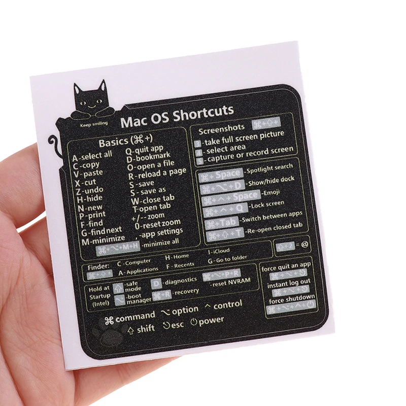 Mac OS Reference Keyboard Computer Shortcut Sticker Adhesive Removable Stickers For Quick Reference Keyboard Guide Black keyboard stickers,shortcut stickers