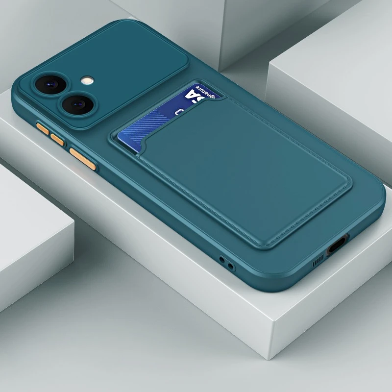 Luxury Matte Finish Phone Case with Built-in Card Slot