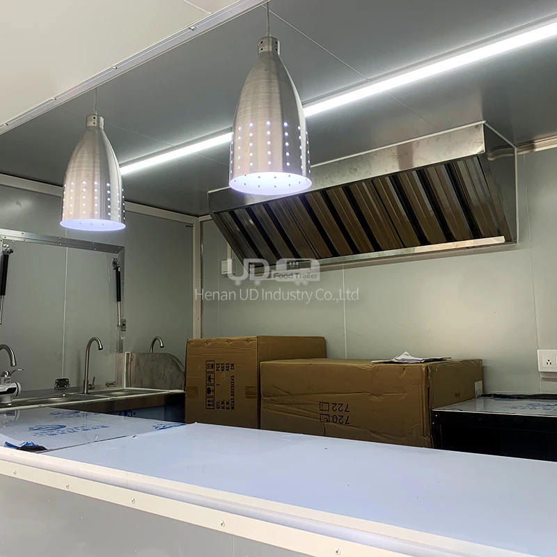 Description Picture 6 of itemNew Design Stainless Steel Catering Trailer Deep Fryer Fast Food Trucks Street Mobile Food Trailer with Full Kitchen Equipments