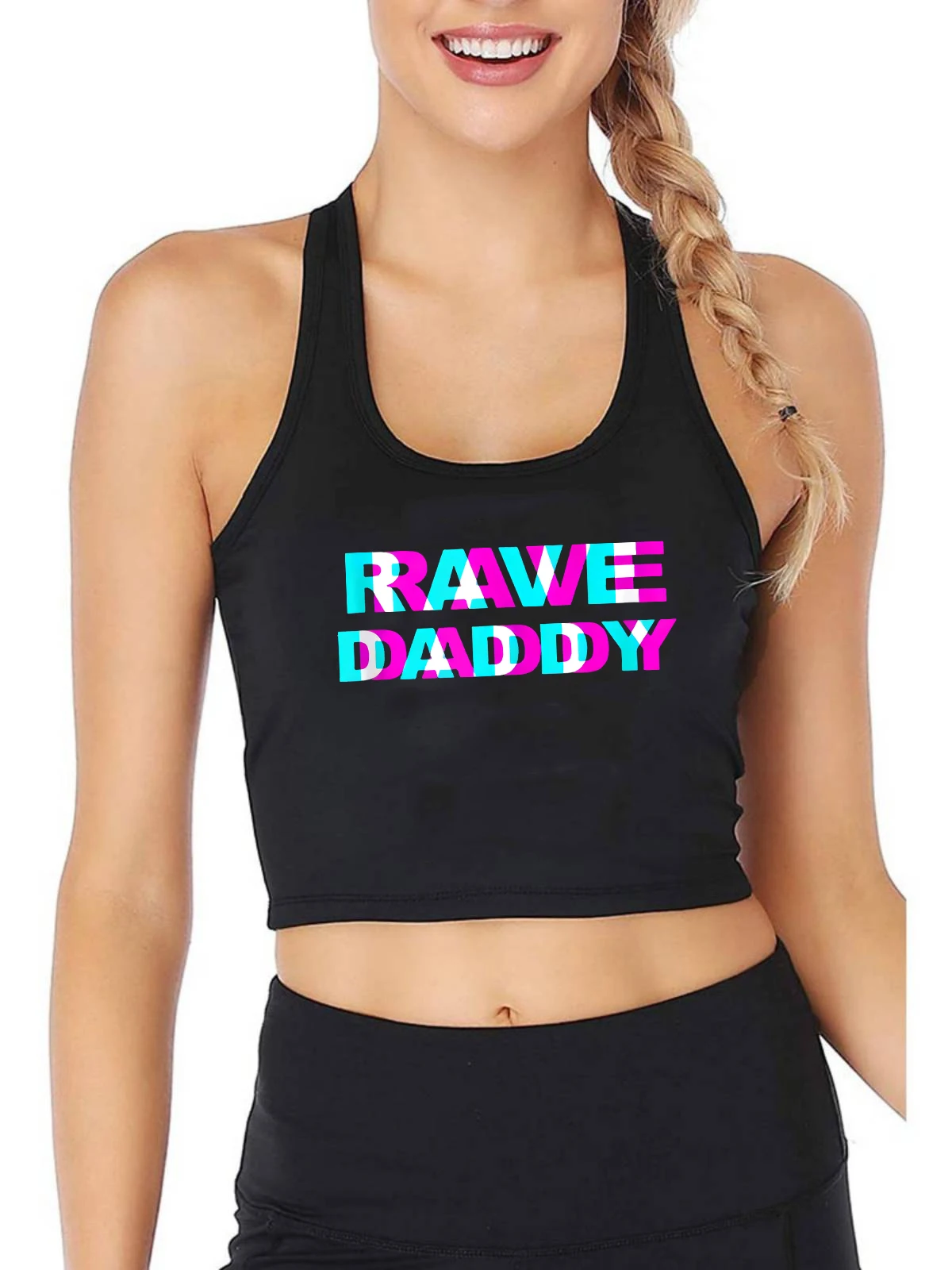 

Rave Papa EDM музыкальный фестиваль отец Оптическая иллюзия Триппи Топы женские Сексуальные облегающие тренировочные кроп-топы