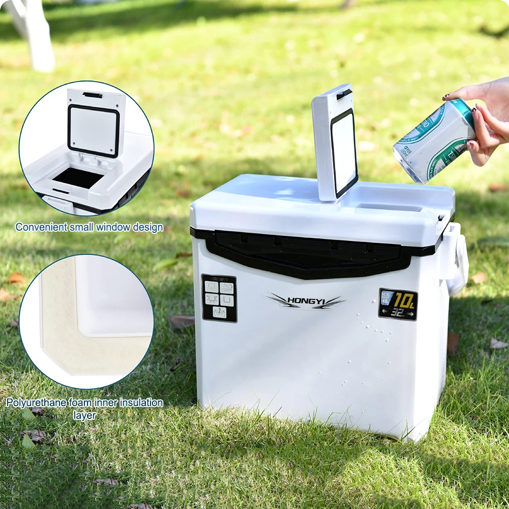 10L Fishing Ice Box Cooler Portable Fish Storage Case Anti-Collision Safe  Durable with Handle Multifunctional Fishing Cooler Box