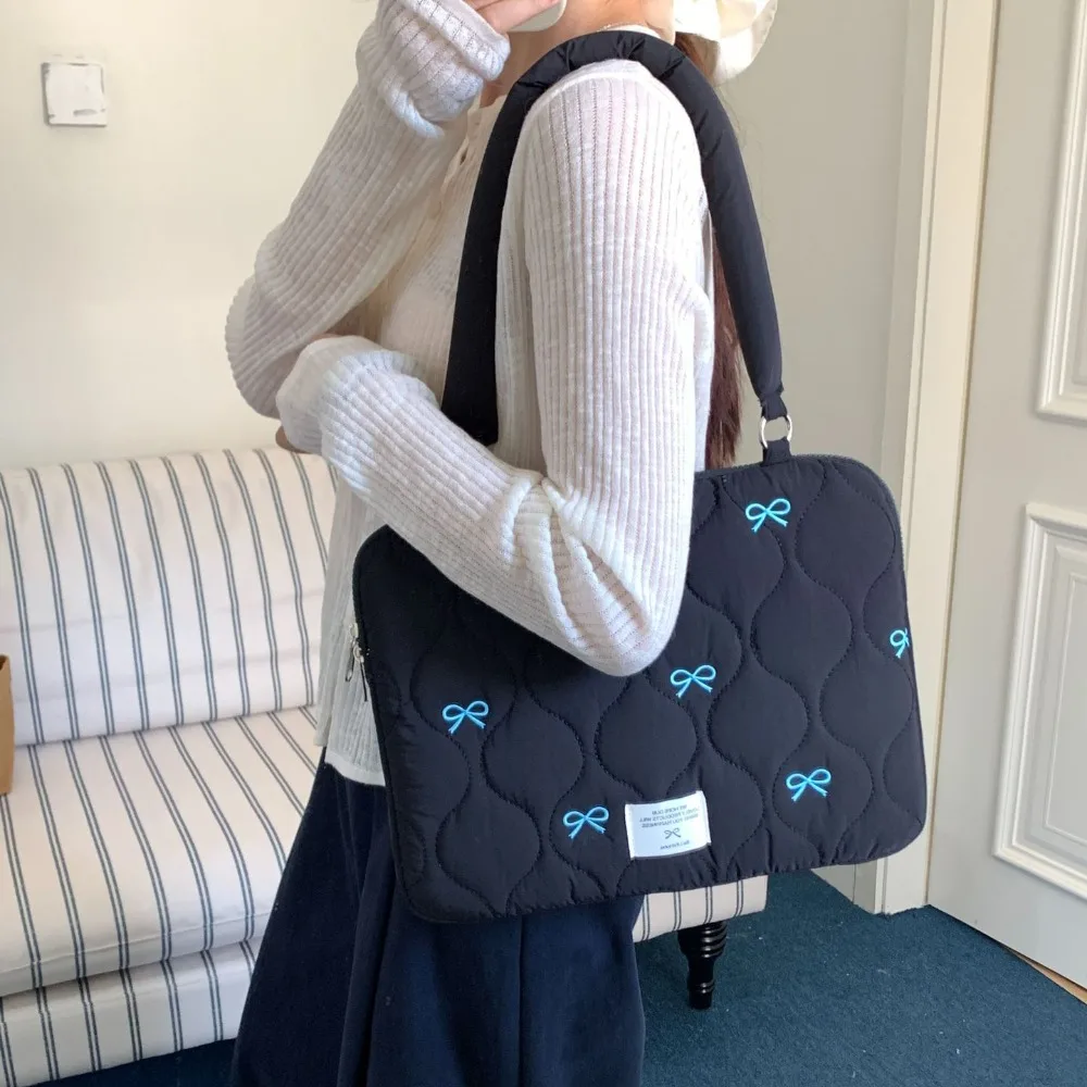 Elegant Large Capacity Bowknot Laptop Shoulder Bag - Shockproof & Multifunctional Handbag