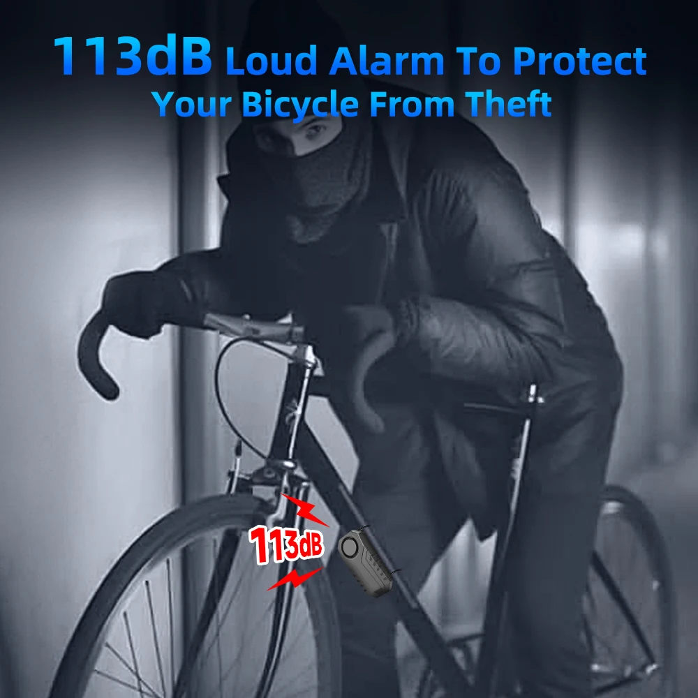 Description Picture 3 of itemRockbye Bicycle Burglar Alarm Type-C Rechargeable IP65 Waterproof Wireless Remote Control 113dB Bike Anti-Theft Alarm System