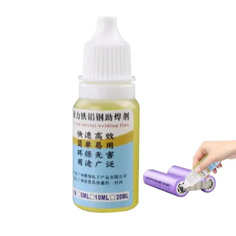 

Aluminum Soldering Flux Liquid 0.33oz Copper Soldering Flux For Galvanized Sheet 18650 Battery Soldering Fluid No Water Cleaning