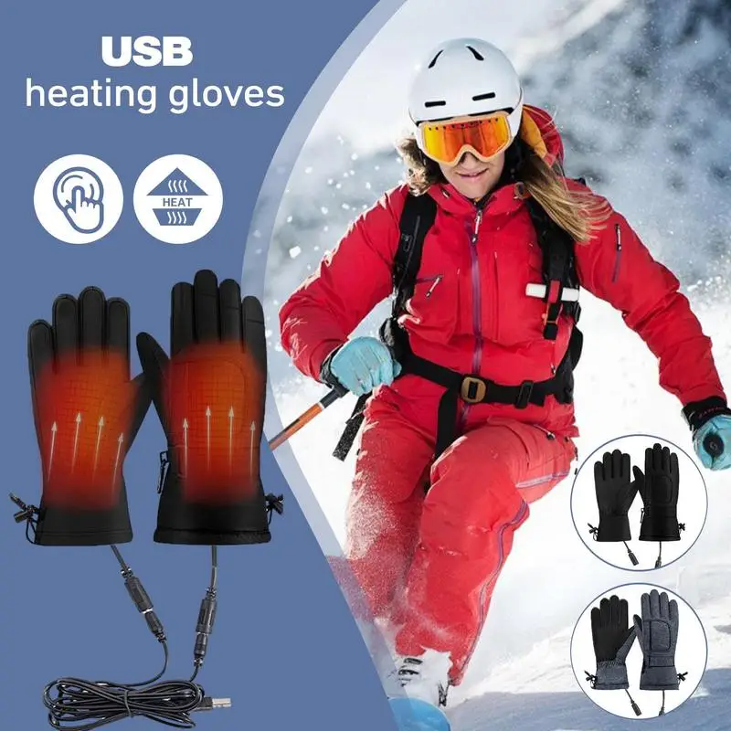 

Electric Touchscreen Warm Outdoor Gloves Rechargeable Heated Glove Heating Gloves USB Winter Supplies For Skiing Hiking Cycling