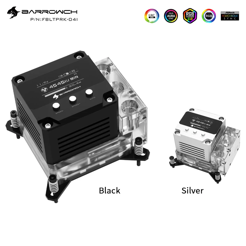 

Barrowch AMD /INTEL CPU Block Pump Reservoir Three In One,17W PWM Intelligent Pump,OLED Digital Display,FBLTPRK-04I/LTPRK-04I