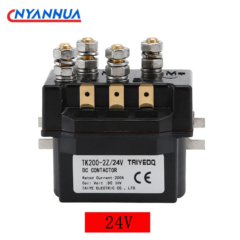 Guincho Relé Solenóide Magnético Contator Intermitente Fase 12 24 36 48 60vdc 12v 200a dc Tk2002z