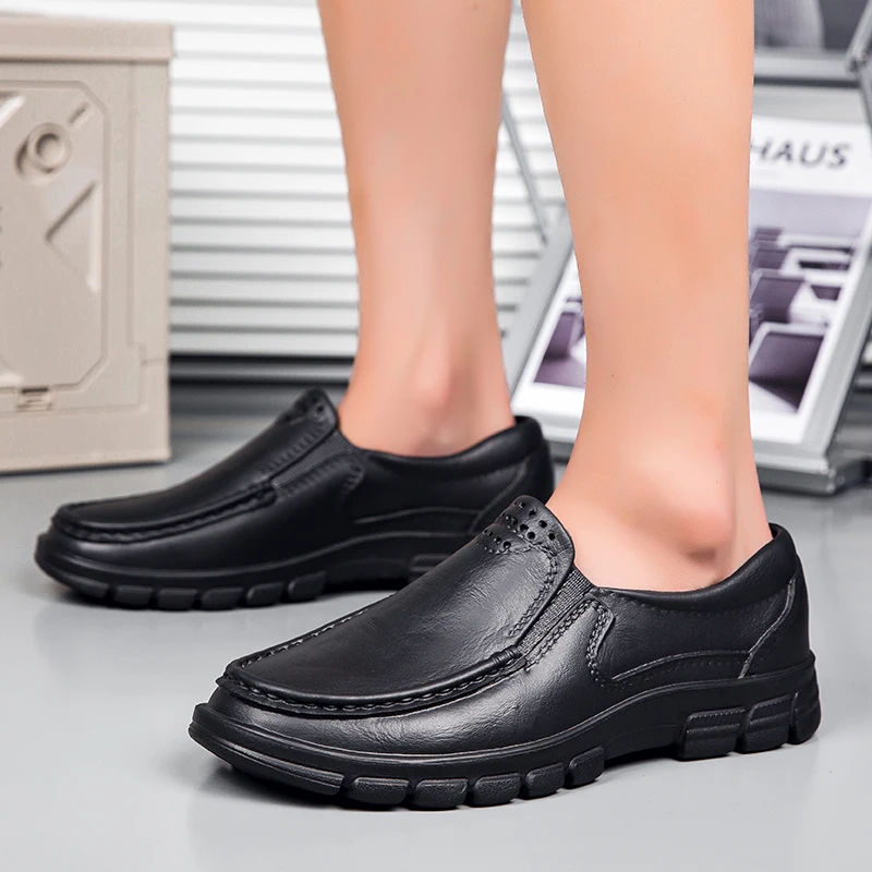 Jumpmore Men Slip-on Driving Shoes Non-slip Chef Shoes Size 39-48
