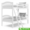 Storkcraft Long Horn Twin-Over-Twin Bunk Bed White GREENGUARD Gold Certified Converts to 2 Individual Twin Beds Wood Slats Bunk 1