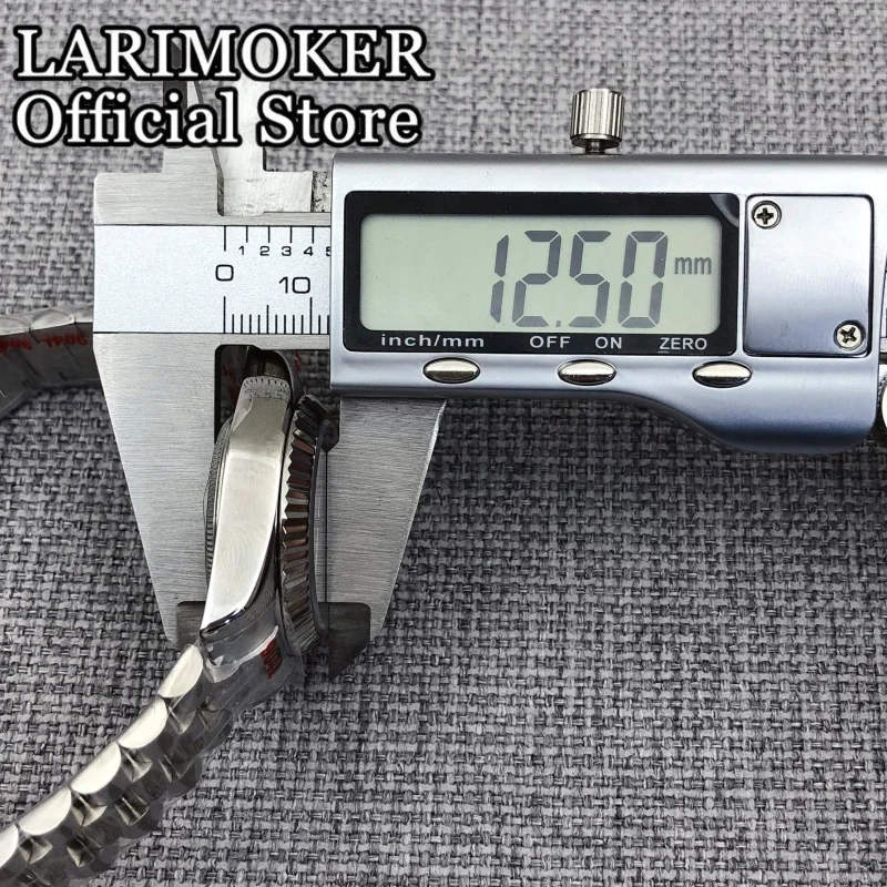 LARIMOKER 31 mm Saphirglas Edelstahl Silber Uhrengehäuse Armband Damen 24,5 mm weißes Zifferblatt NH05 Automatikwerk Uhren – Detail 7