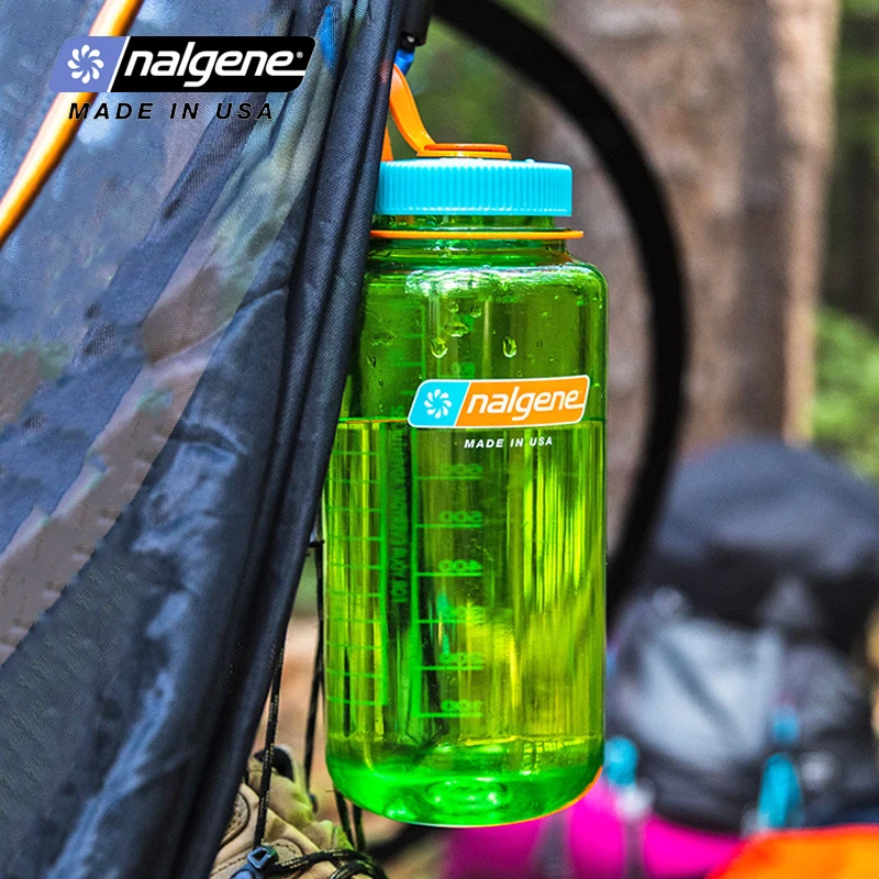 Nalgene-Outdoor Wide Mouth Sports Water Bottle, Portable Plastic Water Drinking Bottle, Travel, Hiking, Running, Fitness, 1000ml
