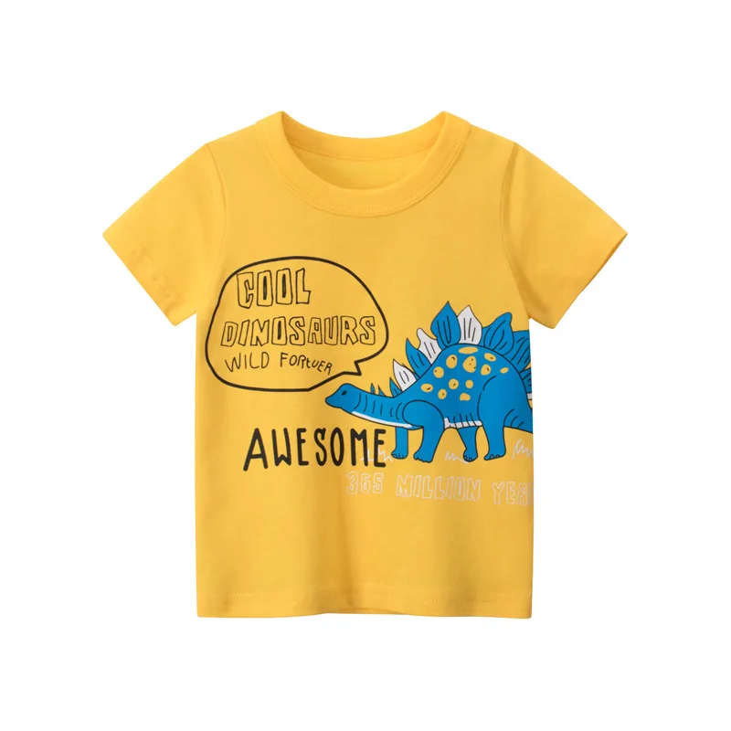 Cotton Clothes Children Summer Animal Dinosaur Cool Baby Boys t-shirts 2-7Years Kids Tops Tees Clothing