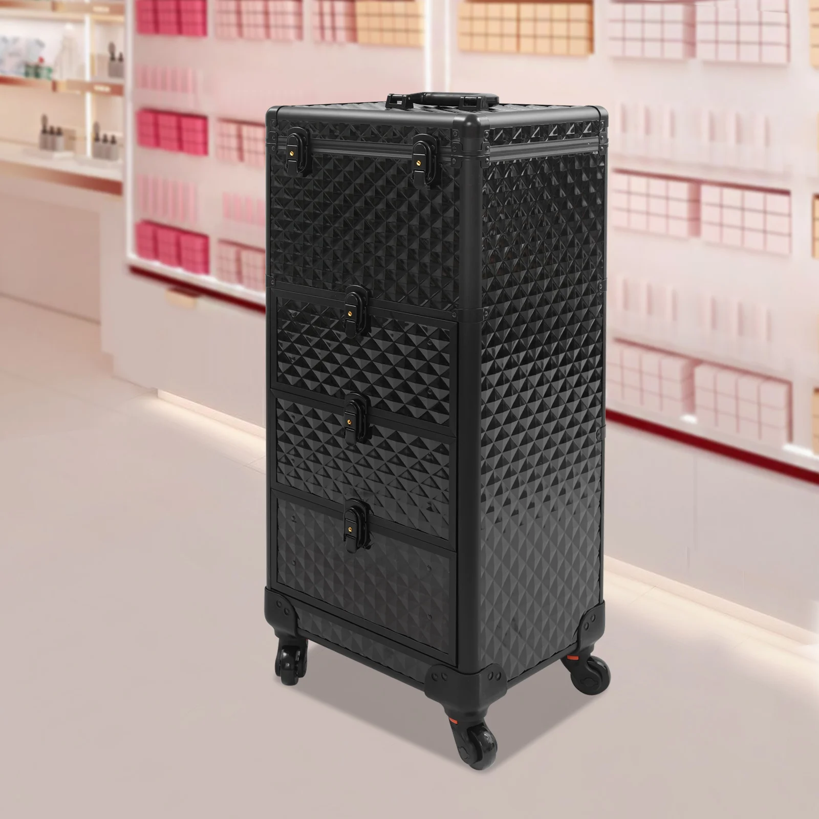 Salonwagen mit Schubladen, Make-up-Organizer, rollender Make-up-Koffer mit Schubladen – Detail 3