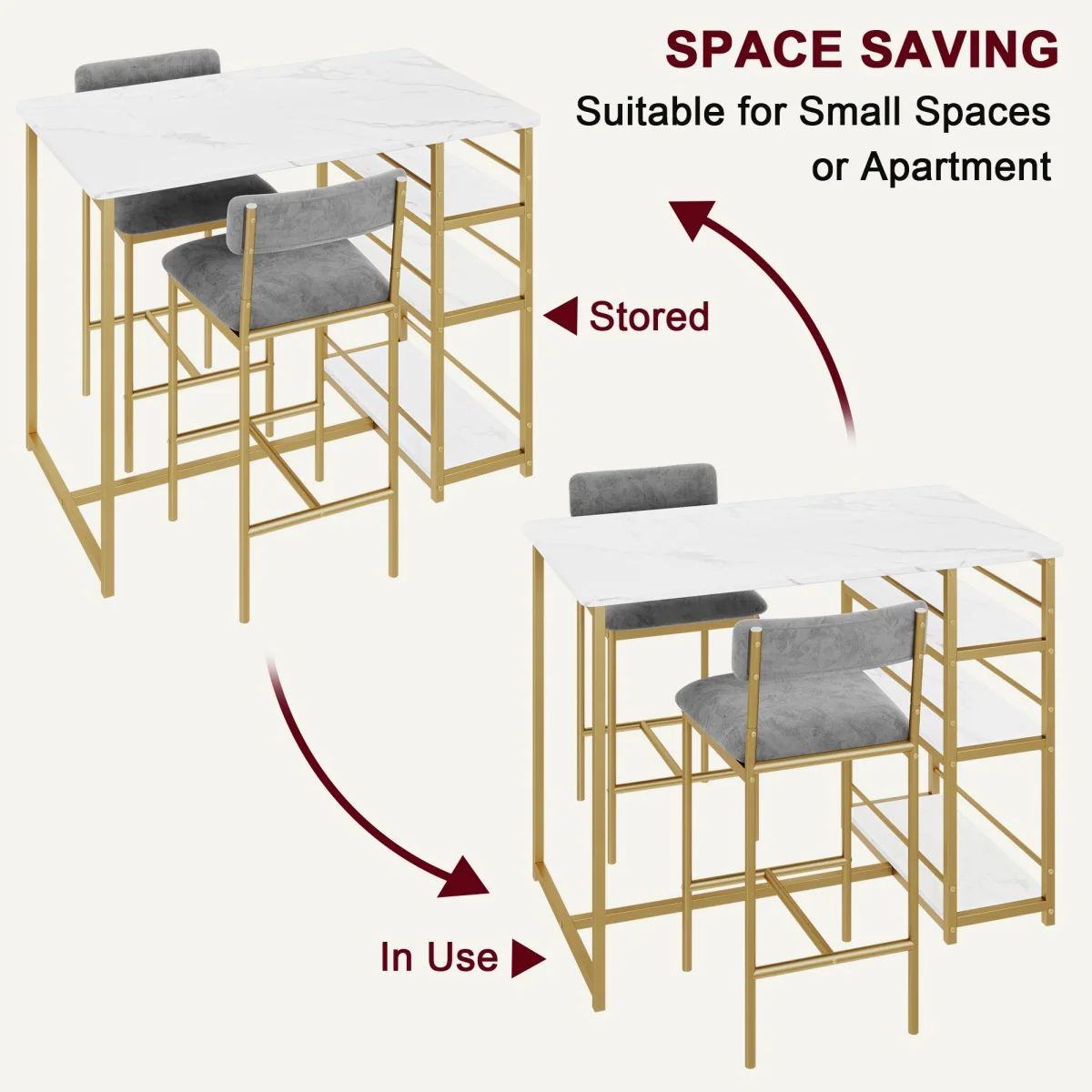 2-Person Bar Table Dining Set 2