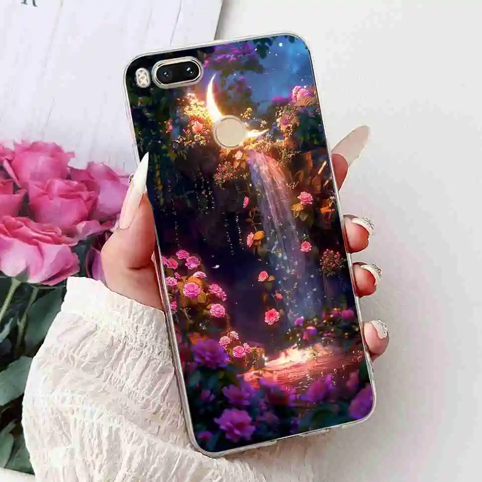 Love Pop Print TPU Soft Silicone Phone Case with Floral Design