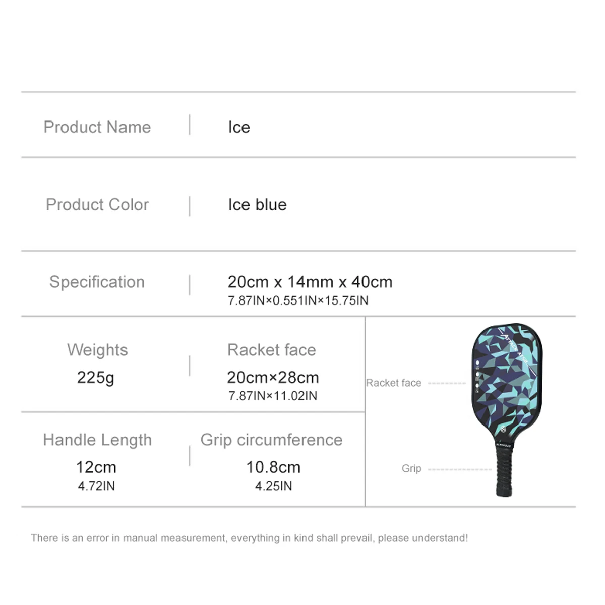 ALPSPORT ICE Double-sided T700 carbon fiber USAPA certified Pickleball Paddle Black one-piece racket Beginner kit With free ball