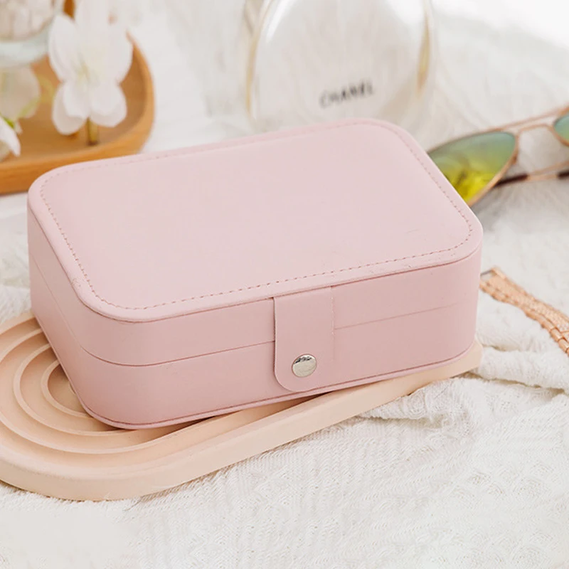 1pc Simple Portable Travel Jewelry Storage Box For Bracelets Earrings, Rings And Studs