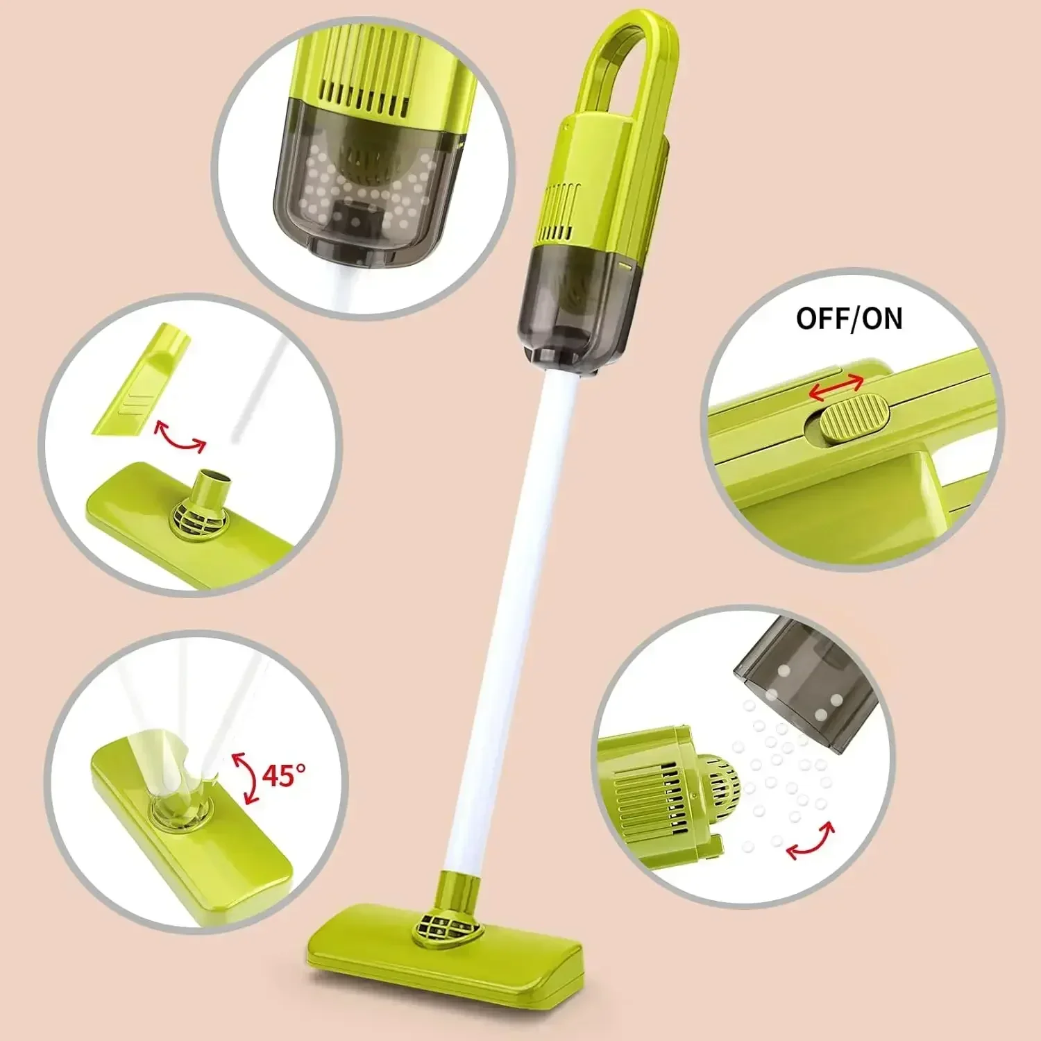 Children's Cleaning Set Pretend Play Kids Simulated Life Cleaning Toys and Sanitation Simulation Broom Vacuum Cleaner Tool Toy