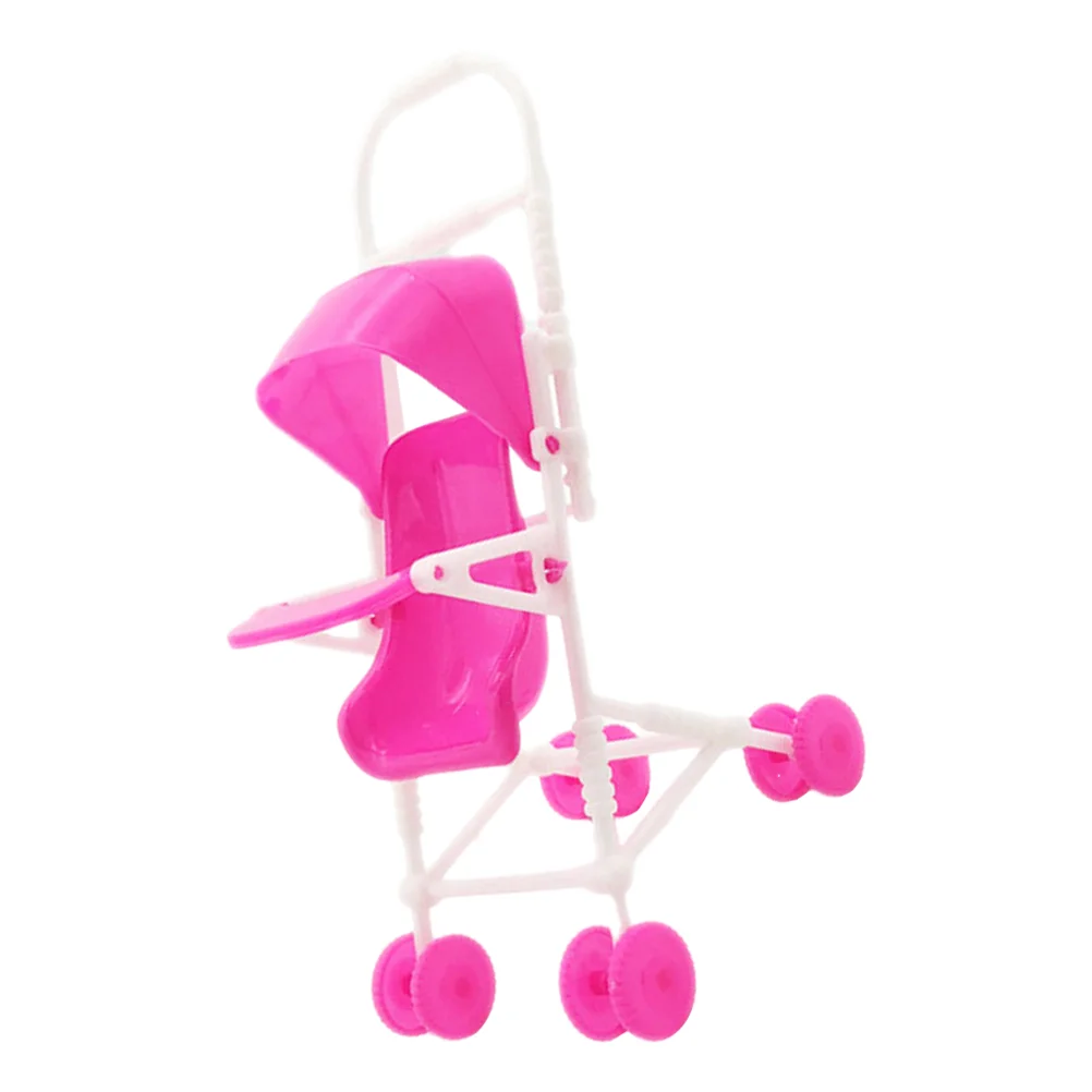 

Baby Doll Stroller Easy Fold Dolls Pushchair Foldable Baby Stroller Play Stroller Toy Canopy Swivel Wheels Basket Carriage Doll