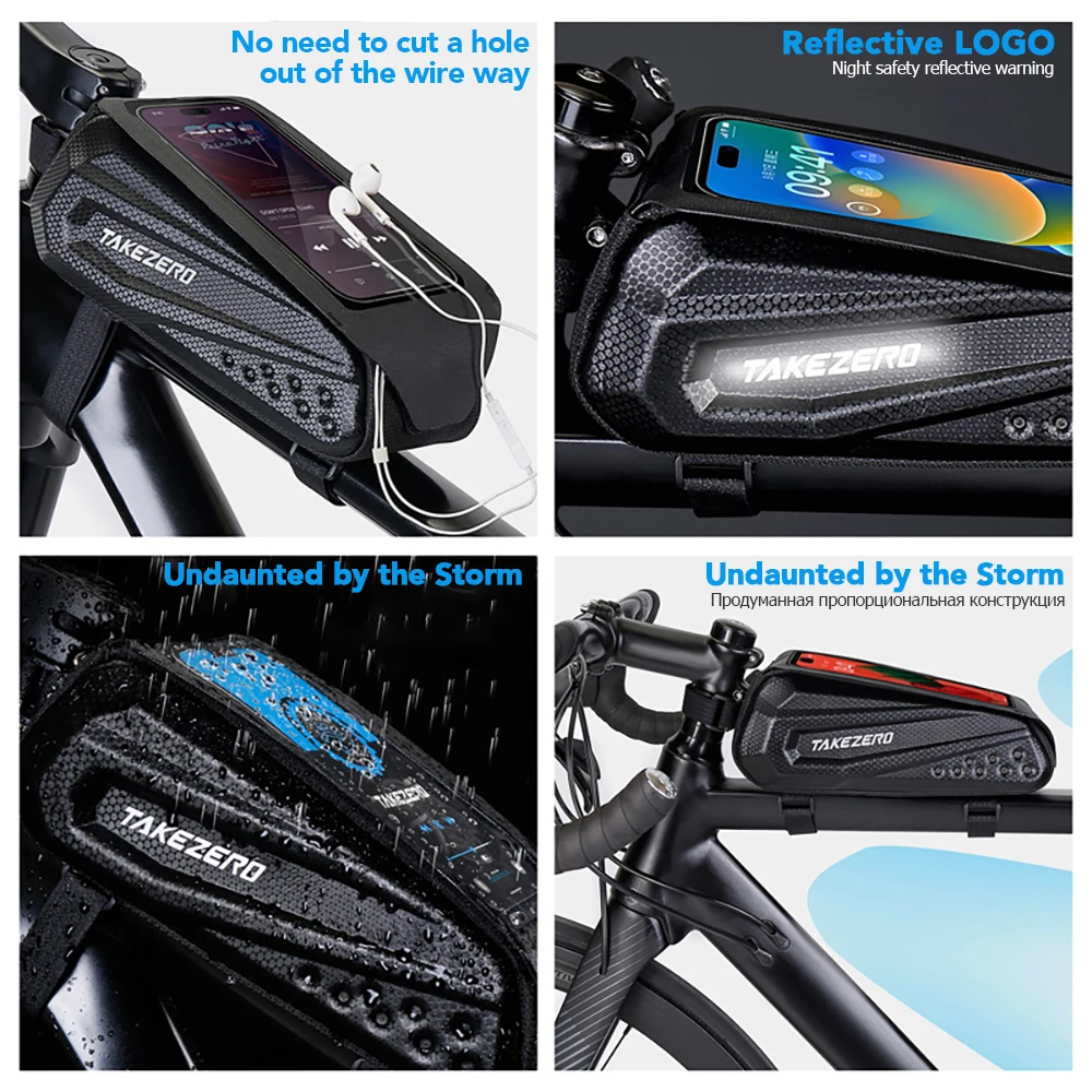 Bicycle Bag Waterproof Touch Screen Cycling Bag Top Front Tube Frame MTB Road Bike 7.2 Phone Case Bike Accessories bike bag bicycle bag bike accessory