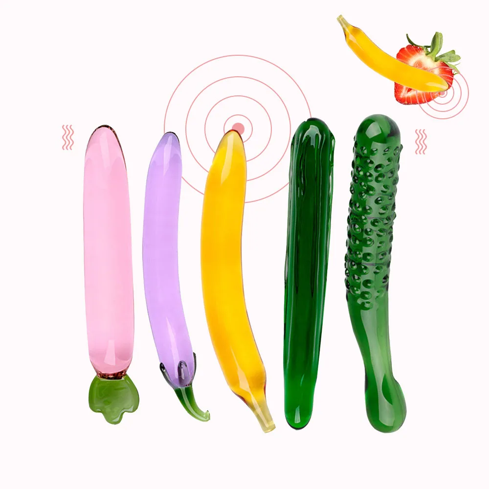 Glass Fruit Vegetable Dildo Realistic Vibrator For Women_voghion.com